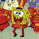 SpongeBob marching with the band